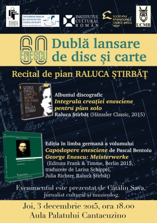 Lansare de disc și carte. Recital de pian Raluca ȘTIRBĂȚ